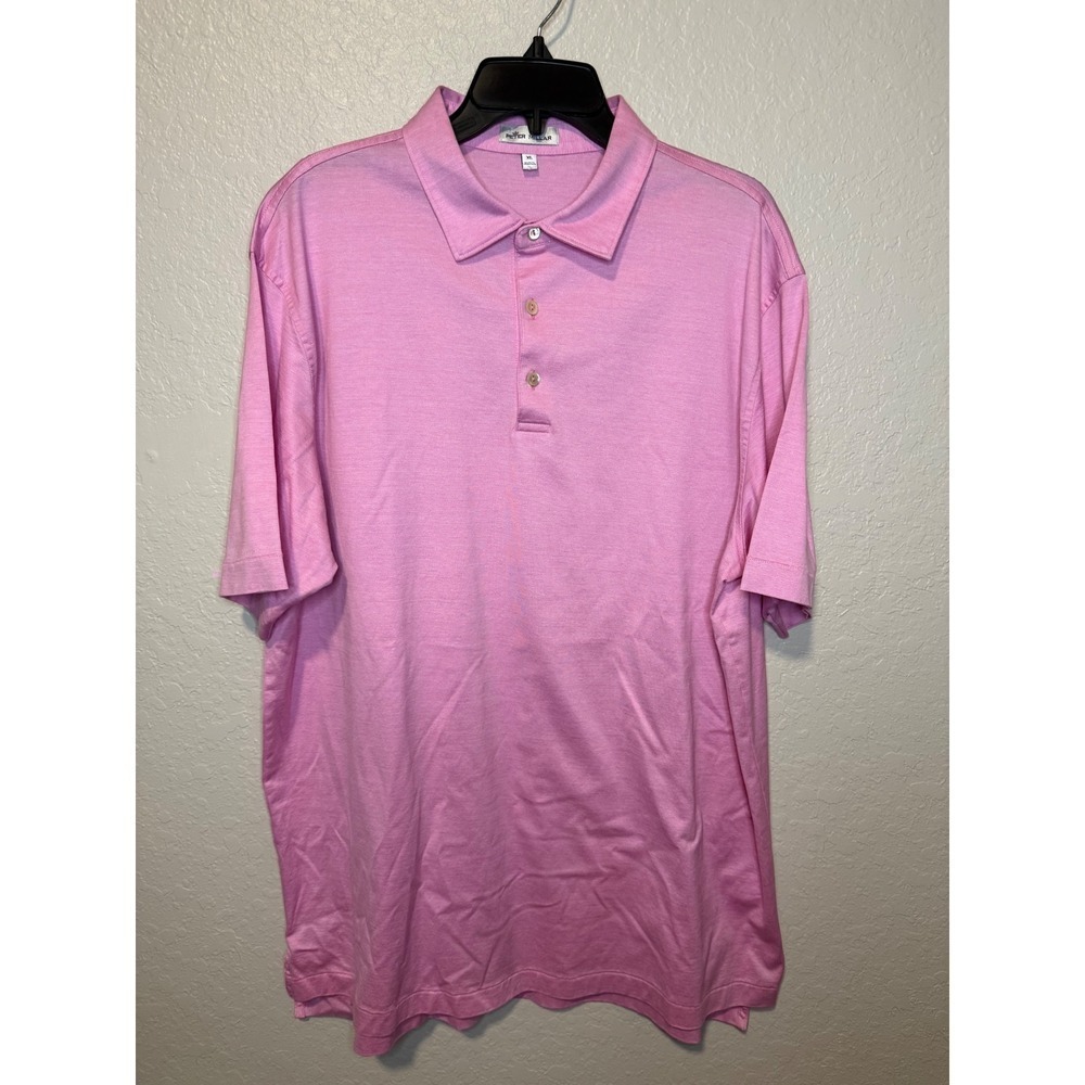 Peter Millar Mens Polo Shirt XL Extra Large Pink Short Sleeve Casual Golf